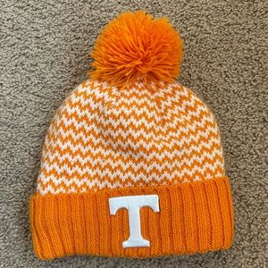 New Era Tennessee Vols Volunteers Orange Cuffed Knit Hat Beanie with Pom Fleece